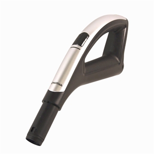 Håndtag med styring til støvsuger fra Nilfisk.